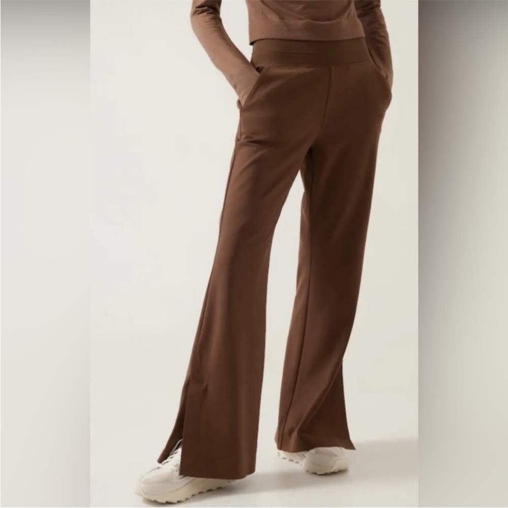 Athleta Brown Boot Cut Pants Venice Pants Wide Leg With Slit